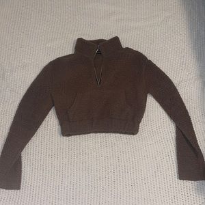 zaful cropped sherpa top